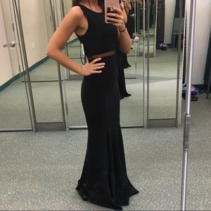 Betsy & Adam mermaid gown illusion waist size 0